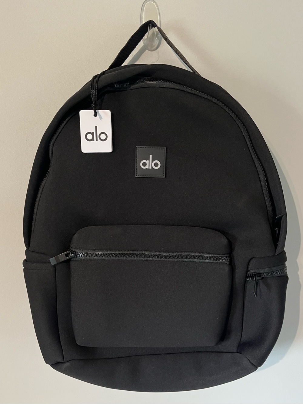 NEW Alo Yoga Stow Neoprene Backpack Black w/ Pouch Purse A0481U - Picture 6 of 15